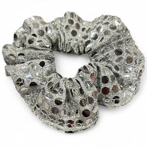 Silver Sequin Hair Scrunchie - Y2K Glam Sparkle